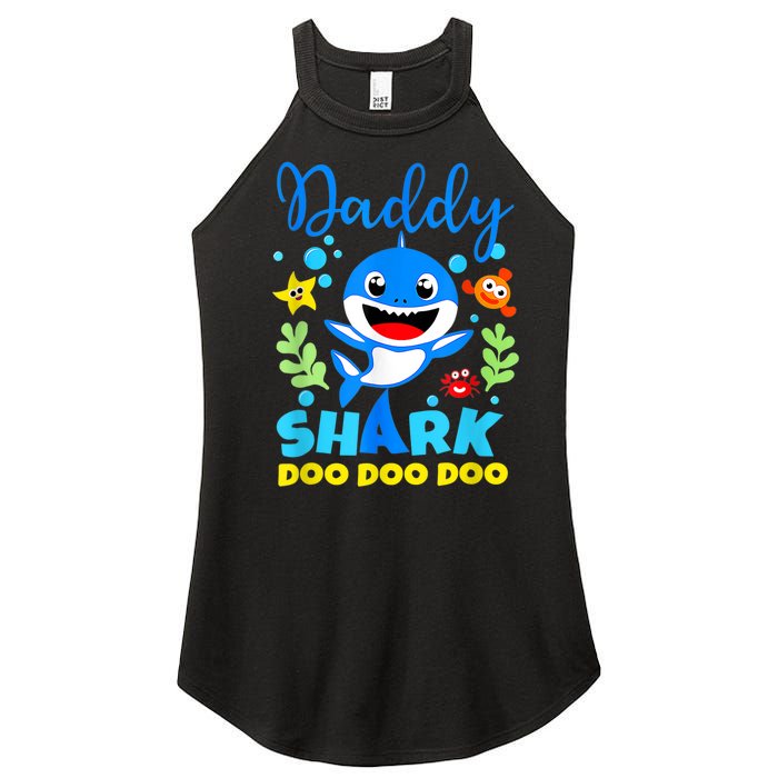 Shark Shirt Birthday  Dad  Daddy Birthday Kid Family Women’s Perfect Tri Rocker Tank