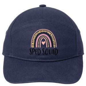 Sped Squad Boho Rainbow Teacher Special Education Cool Gift 7-Panel Snapback Hat