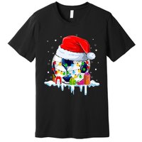 Santa Soccer Ball Xmas Tree Decorations Merry Christmas Premium T-Shirt