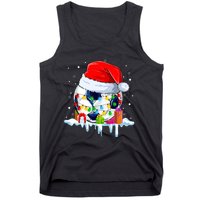 Santa Soccer Ball Xmas Tree Decorations Merry Christmas Tank Top