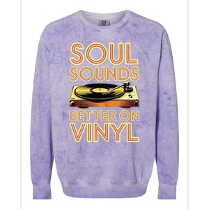 Soul Sounds Better On Vinyl Retro 70s Music Disco Funky Colorblast Crewneck Sweatshirt