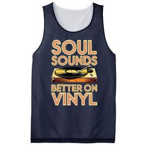 Soul Sounds Better On Vinyl Retro 70s Music Disco Funky Mesh Reversible Basketball Jersey Tank