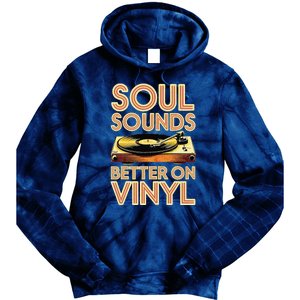 Soul Sounds Better On Vinyl Retro 70s Music Disco Funky Tie Dye Hoodie