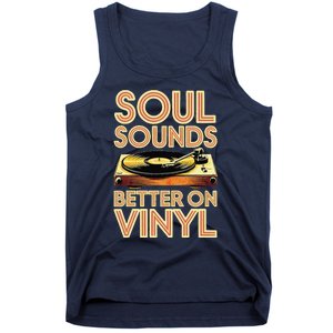 Soul Sounds Better On Vinyl Retro 70s Music Disco Funky Tank Top