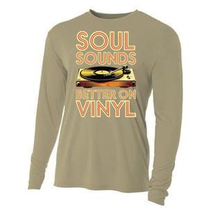 Soul Sounds Better On Vinyl Retro 70s Music Disco Funky Cooling Performance Long Sleeve Crew