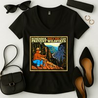 Style Smokey B.E.A.R Only You Retro Hiking Women's V-Neck T-Shirt