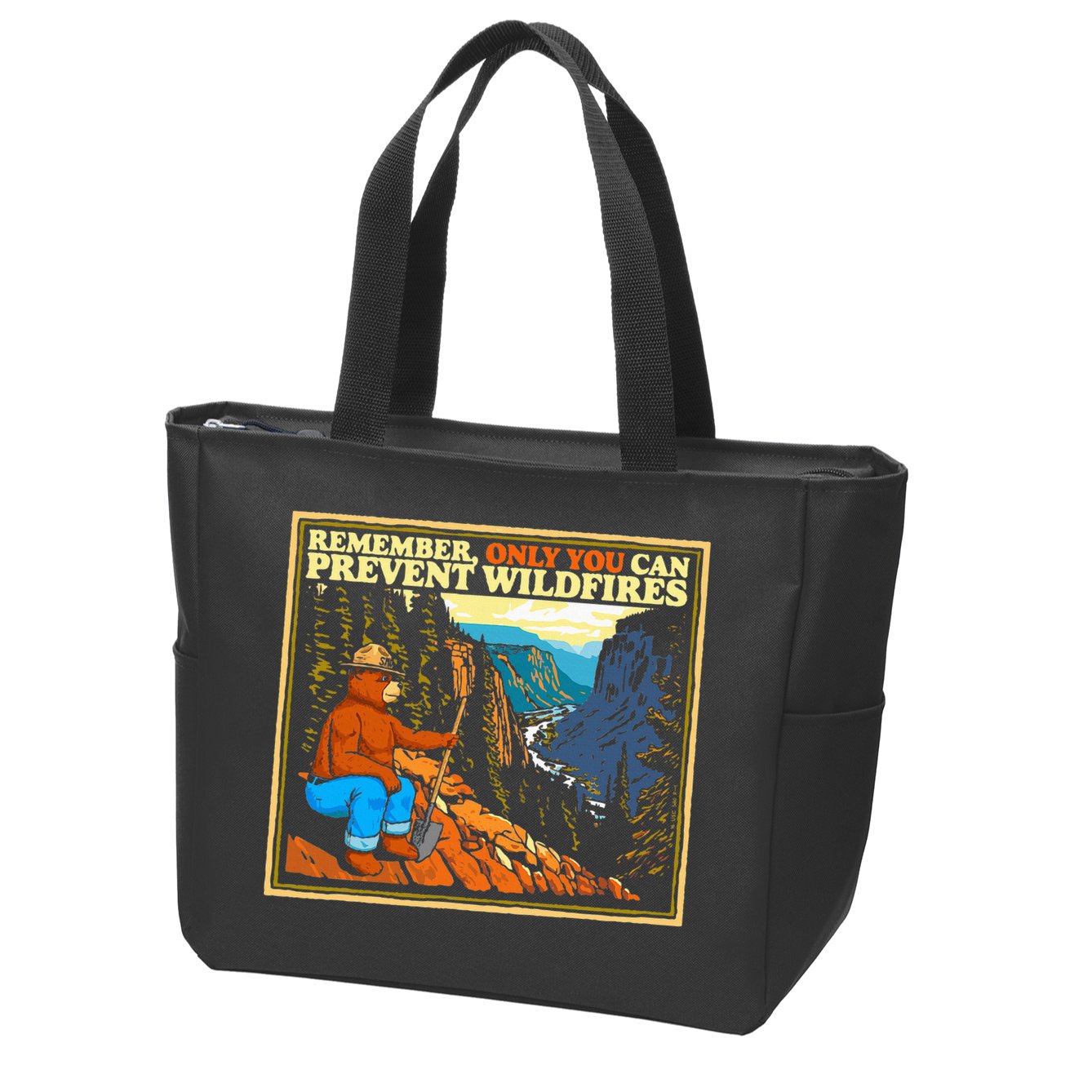 Style Smokey B.E.A.R Only You Retro Hiking Zip Tote Bag