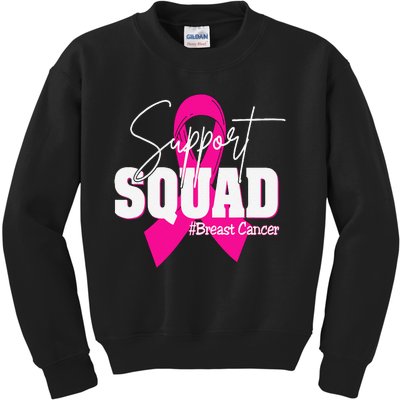 Support Squad Breast Cancer Awareness Pin.K Ribbon Kids Sweatshirt