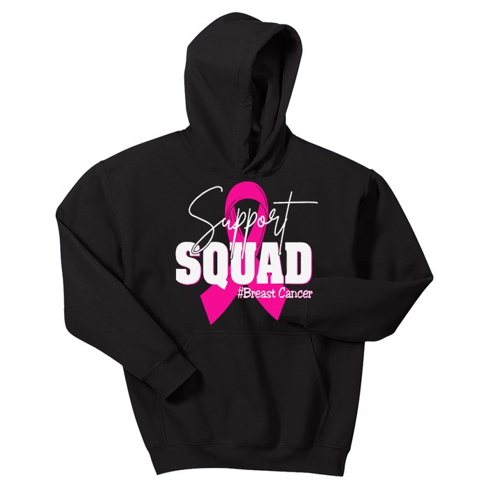 Support Squad Breast Cancer Awareness Pin.K Ribbon Kids Hoodie