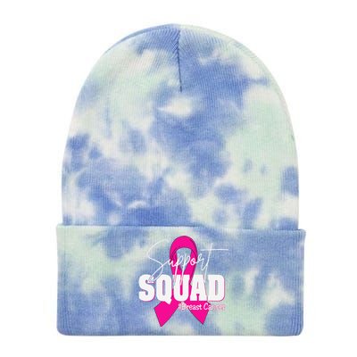 Support Squad Breast Cancer Awareness Pin.K Ribbon Tie Dye 12in Knit Beanie