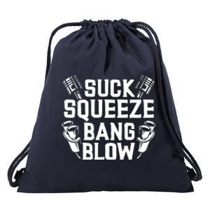 Suck Squeeze Bang Blow Funny Mechanic Drawstring Bag