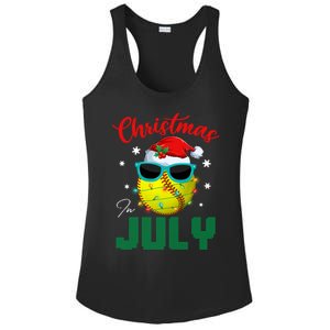 Santa Softball Ball Sunglasses Xmas Lights Christmas In July Meaningful Gift Ladies PosiCharge Competitor Racerback Tank