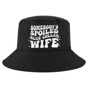 Somebodys Spoiled Blue Collar Wife Groovy Mother's Day Cool Comfort Performance Bucket Hat