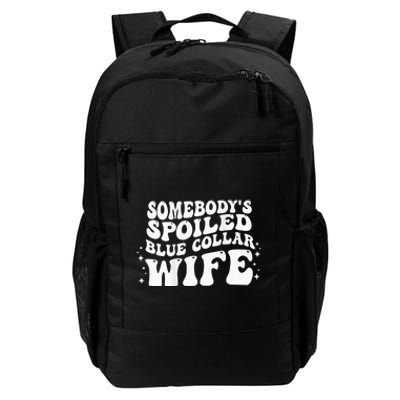 Somebodys Spoiled Blue Collar Wife Groovy Mother's Day Daily Commute Backpack