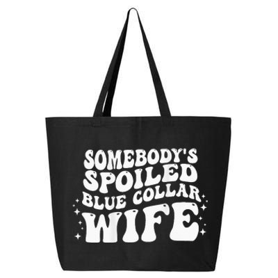 Somebodys Spoiled Blue Collar Wife Groovy Mother's Day 25L Jumbo Tote