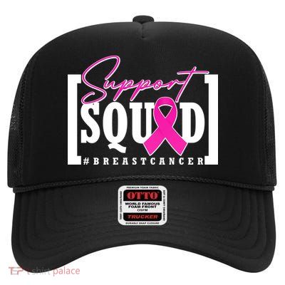 Support Squad #Breast Cancer Awareness Warrior High Crown Mesh Back Trucker Hat