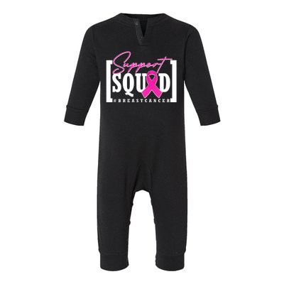 Support Squad #Breast Cancer Awareness Warrior Infant Fleece One Piece