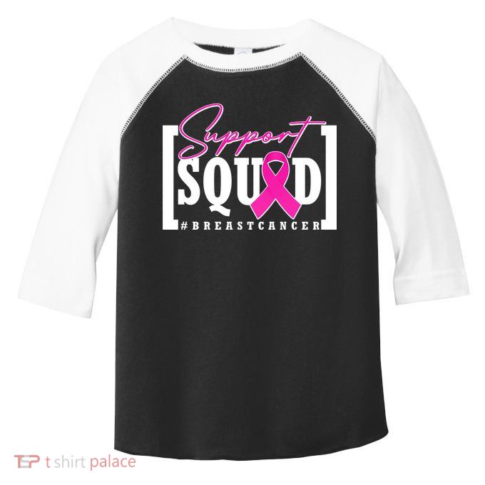 Support Squad #Breast Cancer Awareness Warrior Toddler Fine Jersey T-Shirt