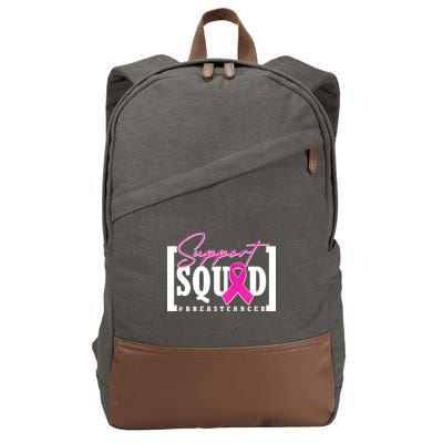 Support Squad #Breast Cancer Awareness Warrior Cotton Canvas Backpack