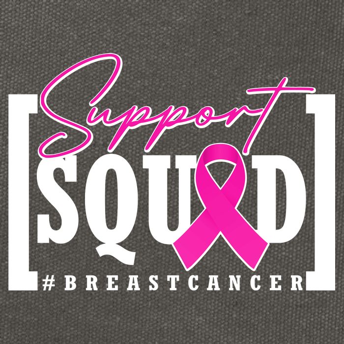 Support Squad #Breast Cancer Awareness Warrior Cotton Canvas Backpack