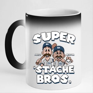 Super Stache Bros 11oz Black Color Changing Mug