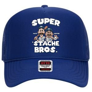 Super Stache Bros High Crown Mesh Back Trucker Hat