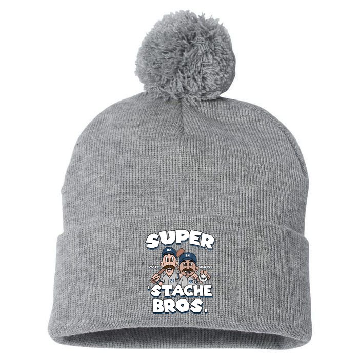 Super Stache Bros Pom Pom 12in Knit Beanie