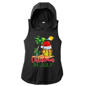 Santa Softball Ball Sunglasses Xmas Lights Christmas In July Great Gift Ladies PosiCharge Tri-Blend Wicking Draft Hoodie Tank