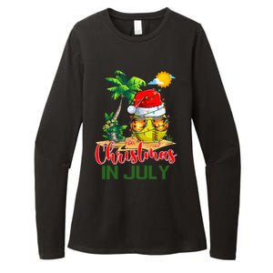 Santa Softball Ball Sunglasses Xmas Lights Christmas In July Great Gift Womens CVC Long Sleeve Shirt