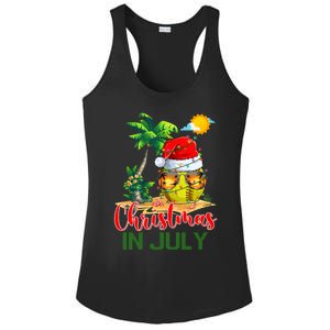 Santa Softball Ball Sunglasses Xmas Lights Christmas In July Great Gift Ladies PosiCharge Competitor Racerback Tank