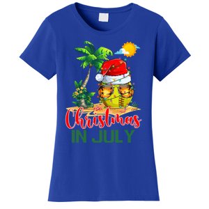 Santa Softball Ball Sunglasses Xmas Lights Christmas In July Great Gift Women's T-Shirt