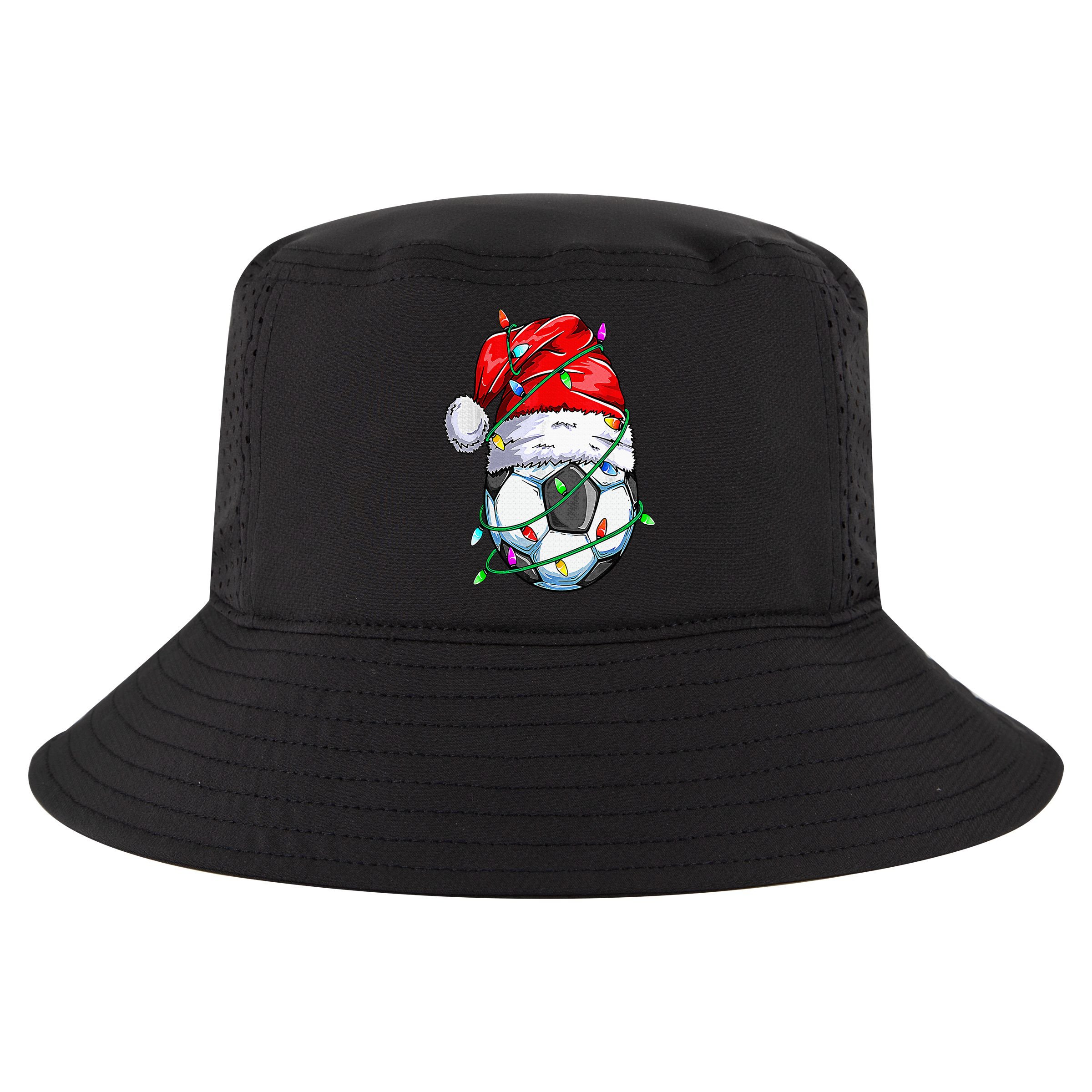 Santa Soccer Ball Sports Design Christmas Soccer Player Cool Comfort Performance Bucket Hat