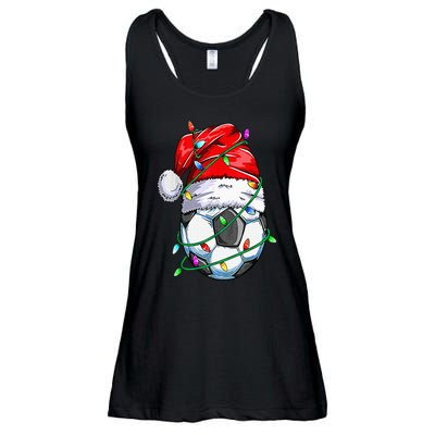 Santa Soccer Ball Sports Design Christmas Soccer Player Ladies Essential Flowy Tank