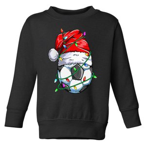 Santa Soccer Ball Sports Design Christmas Soccer Player Toddler Sweatshirt