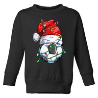 Santa Soccer Ball Sports Design Christmas Soccer Player Toddler Sweatshirt