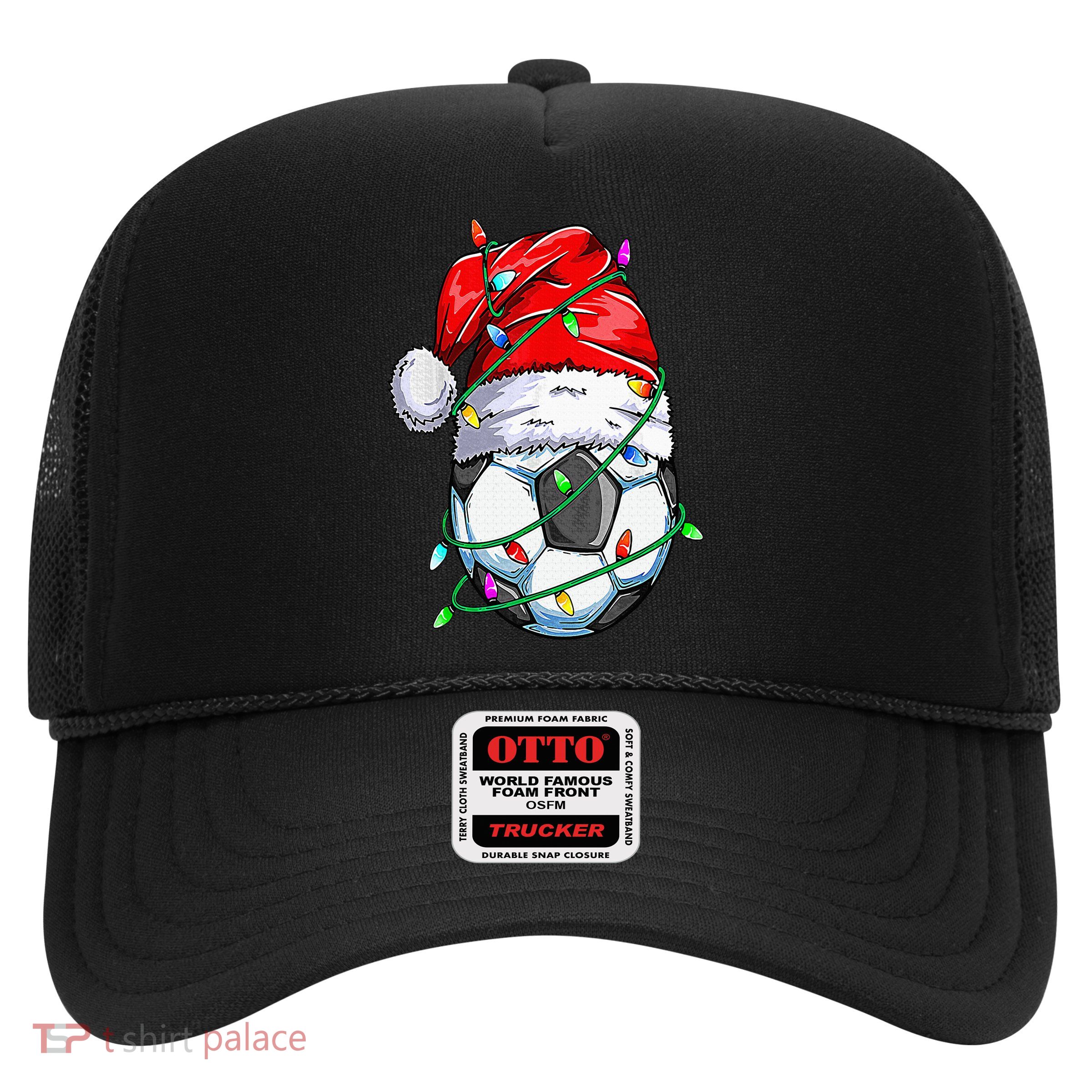 Santa Soccer Ball Sports Design Christmas Soccer Player Trucker Hat