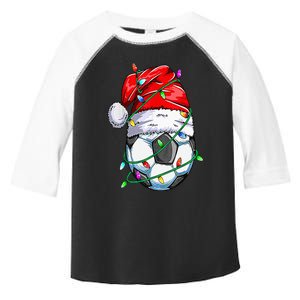 Santa Soccer Ball Sports Design Christmas Soccer Player Toddler Fine Jersey T-Shirt