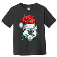 Santa Soccer Ball Sports Design Christmas Soccer Player Toddler T-Shirt