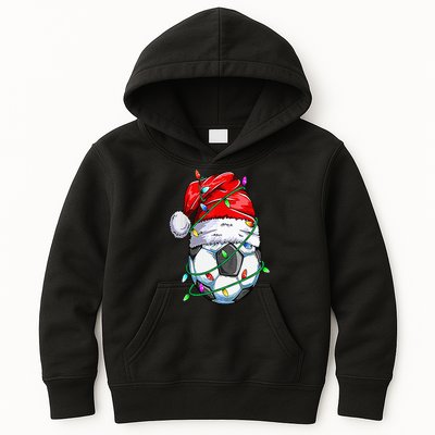 Santa Soccer Ball Sports Design Christmas Soccer Player Kids Hoodie