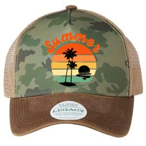 Summer Sunset Beach Retro Vacation Legacy Tie Dye Trucker Hat