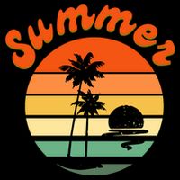 Summer Sunset Beach Retro Vacation Impact Tech Backpack