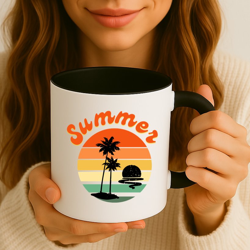 Summer Sunset Beach Retro Vacation Mug