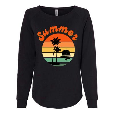 Summer Sunset Beach Retro Vacation Womens California Wash Sweatshirt