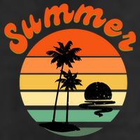 Summer Sunset Beach Retro Vacation Trucker Hat