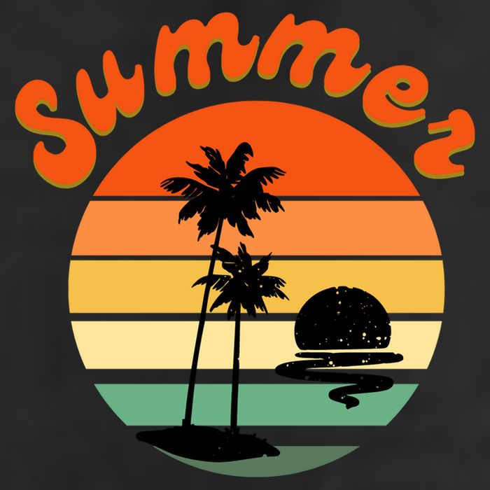 Summer Sunset Beach Retro Vacation Trucker Hat