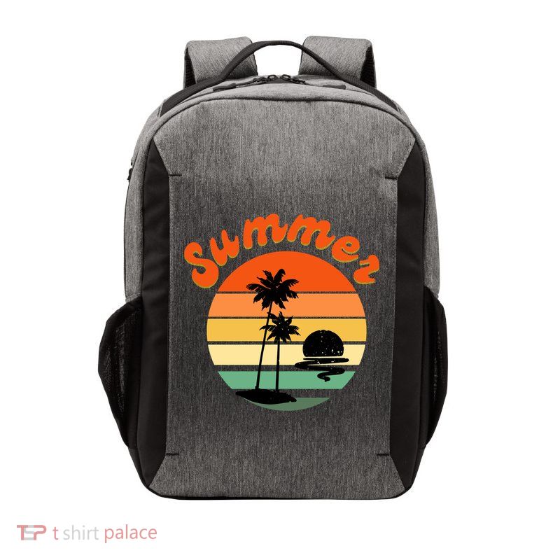 Summer Sunset Beach Retro Vacation Vector Backpack