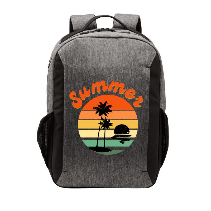 Summer Sunset Beach Retro Vacation Vector Backpack