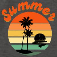 Summer Sunset Beach Retro Vacation Vector Backpack