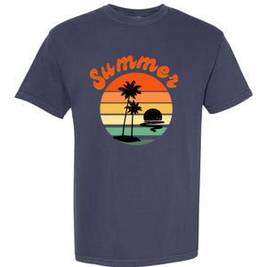 Summer Sunset Beach Retro Vacation Garment-Dyed Heavyweight T-Shirt