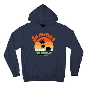 Summer Sunset Beach Retro Vacation Hoodie